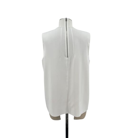 Vince Laser-cut Sleeveless Turtleneck Top Blouse New Buff White Size Large - Picture 7 of 13